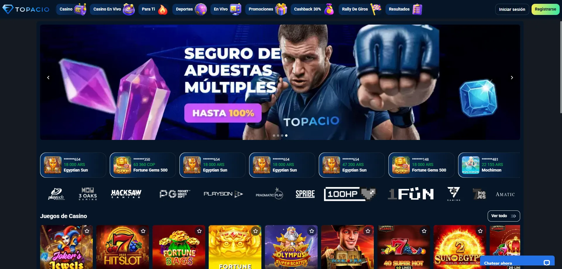 Topacio Casino Colombia — plataforma confiable con retiros en 24 horas
